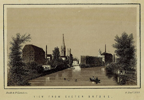 Derby and region: View from Exeter Bridge (litho)