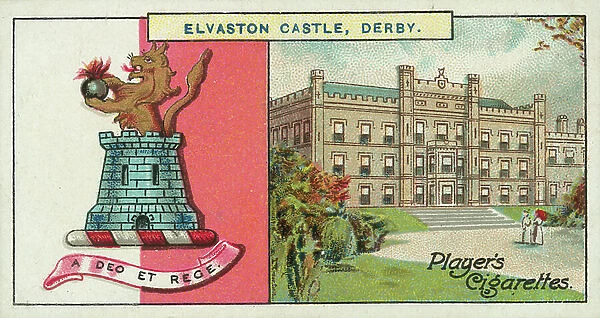 Elvaston Castle, Derby, A Deo Et Rege, The Earl Of Harrington (colour litho)