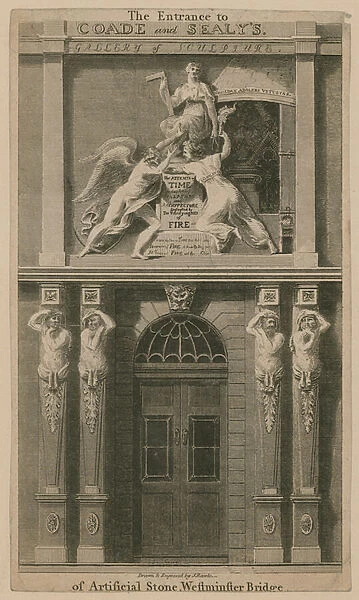 The entrance to Coade and Sealys (engraving)