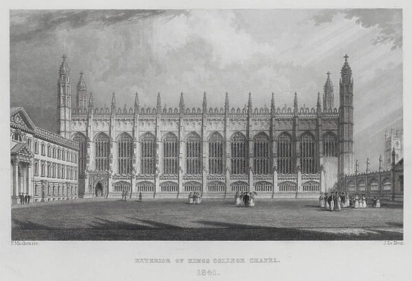 Exterior of Kings College Chapel, 1841 (engraving)