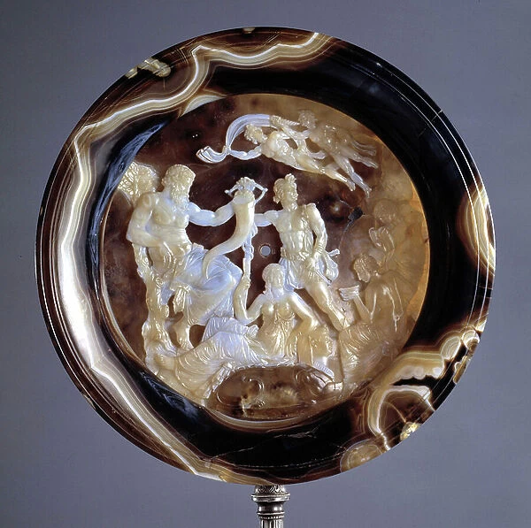 The Farnese Tazza, view of the obverse depicting an allegorical scene set in Egypt (sardonyx) (for reverse see 108067)