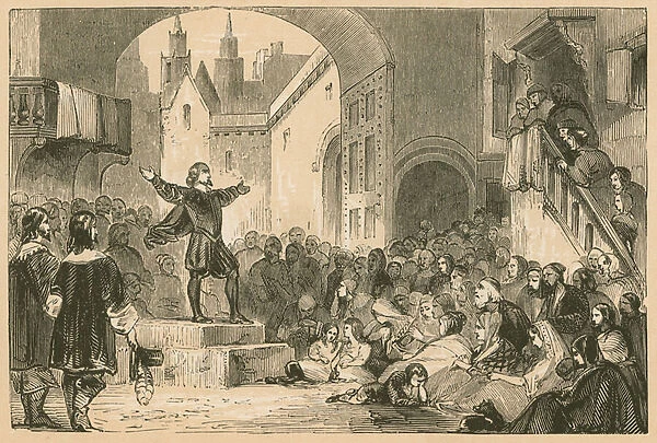 George Wishart preaching at Dundee during the Plague (engraving)