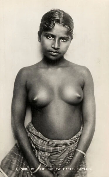 Girl of the Rodiya Caste in Sri Lanka (b  /  w photo)