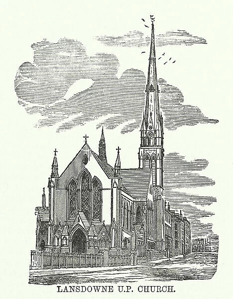 Glasgow: Lansdowne UP Church (engraving)