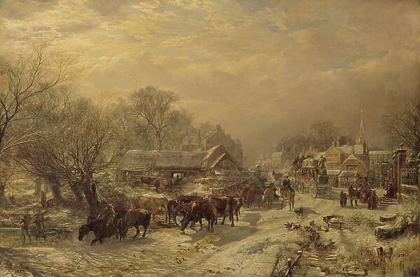 The Mail Coach, 1855 (oil on canvas)