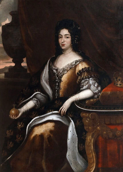 Marie Casimire Louise de La Grange d Arquien, nommee en Pologne Maria Kazimiera, et surnommee Marysienka - Portrait of Queen Marie Casimire - Tricius, Jan (ca 1620-ca 1692) - ca 1676 - Oil on canvas - 160x114 - Wilanow Palace Museum