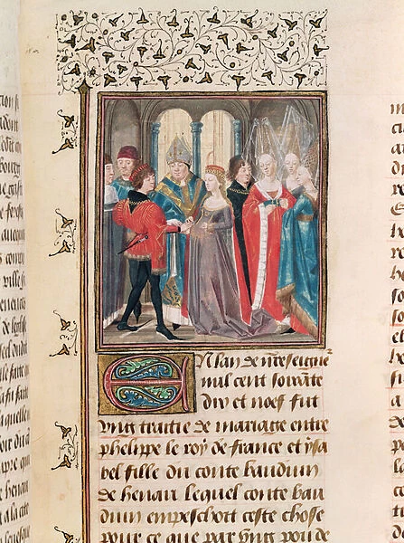 Ms. 149 t. 3 fol. 88 The Marriage of Philippe Auguste (1165-1223