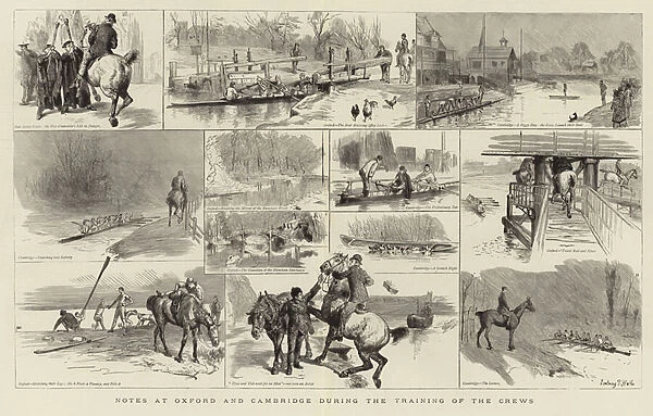 Notes at Oxford during the training of the crews (engraving)