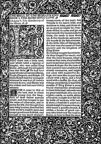 Front Page of Chapter I, taken from The Well at Worlds End by William Morris