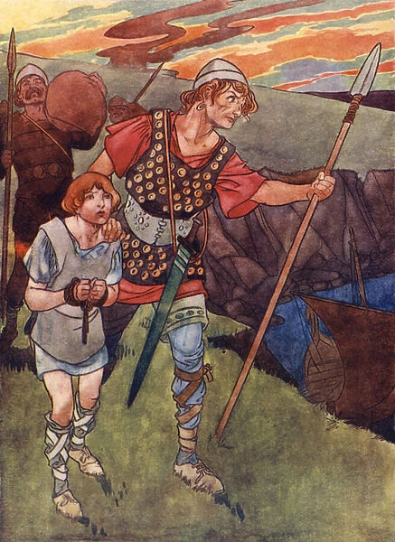 Patrick was among several youths that he carried away as prisoners (colour litho)