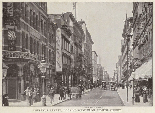 Philadelphia: Chestnut Street, looking West from Eighth Street (b  /  w photo)