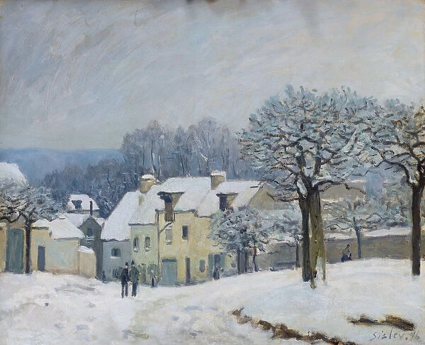 The Place du Chenil at Marly-le-Roi, Snow, 1876 (oil on canvas)