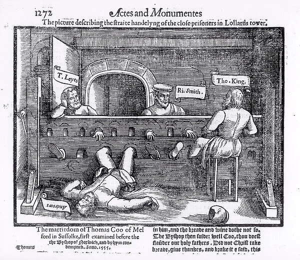 Prisoners in the Lollards Tower, from Acts and Monuments by John Foxe