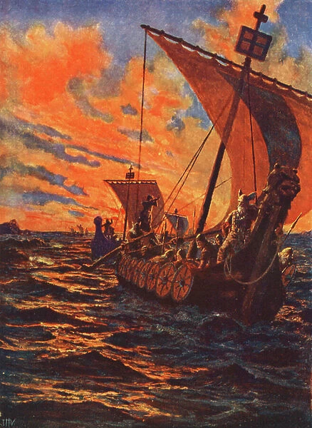 The Return of the Vikings (colour litho)