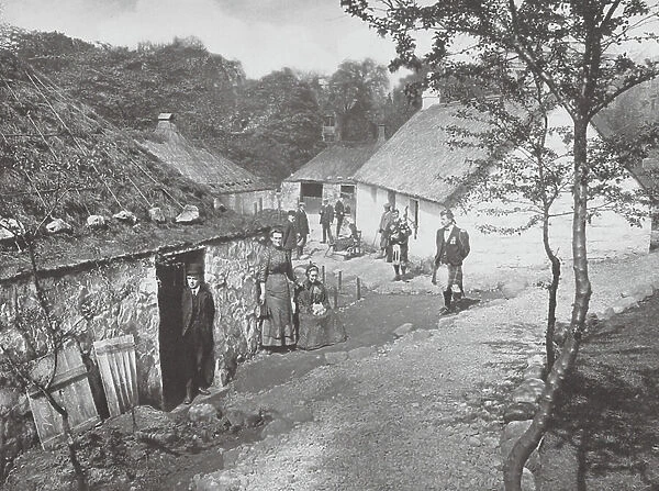 Scottish Exhibition, Glasgow, 1911: In the Clachan (b / w photo)