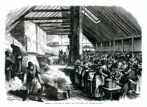 The Spitalfields Soup Kitchen, 1867 (engraving)
