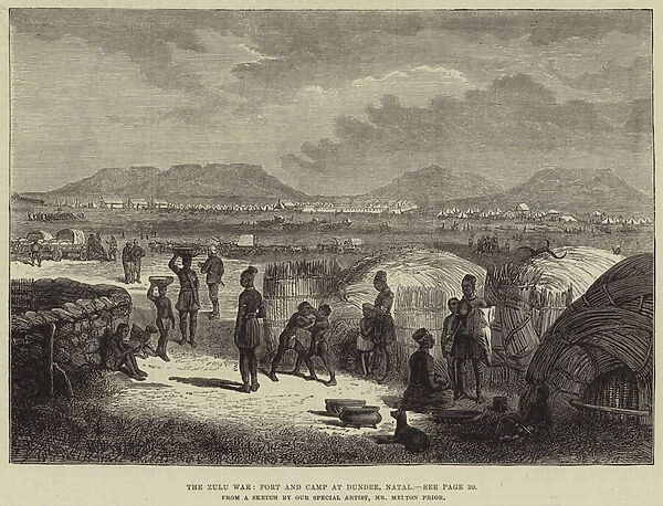 The Zulu War, Fort and Camp at Dundee, Natal (engraving)