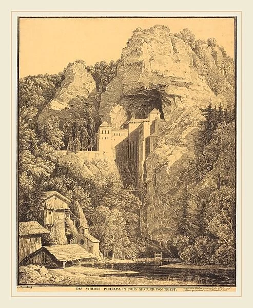Karl Friedrich Schinkel (German, 1781-1841), Das Schloss Prediama in Crein XII Stund