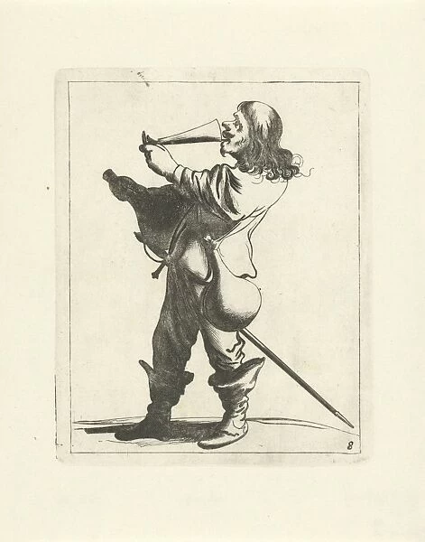 Man with bucket, Pieter Jansz. Quast, Frederik de Wit, 1639 - 1706