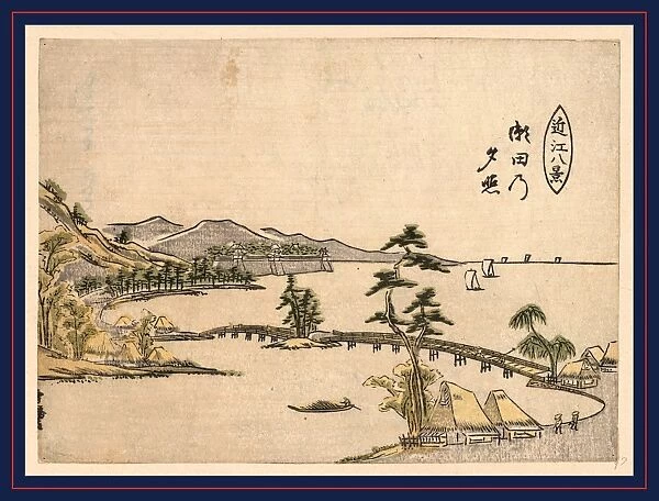 Seta no sekisho, Evening glow at Seta. SekkyAc, Sawa, active 1790-1818, artist, [between