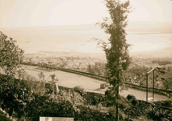 View Haifa harbour Allenby terrace 1934 Israel