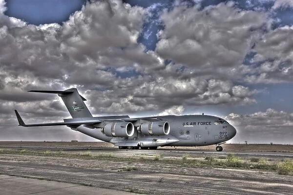 High dynamic range image of a C-17 Globemaster as it was unloading
