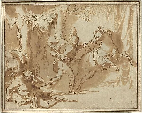 Alexander the Great and Bucephalus, c. 1553. Creator: Taddeo Zuccaro