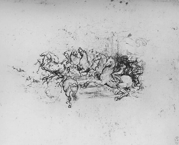 Horsemen with Pennants Advancing from the Left, c1480 (1945). Artist: Leonardo da Vinci
