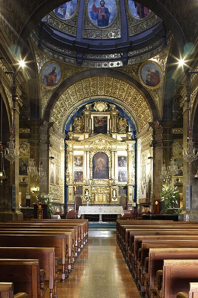 Interior of Lluc Monastery church, Mallorca, Spain
