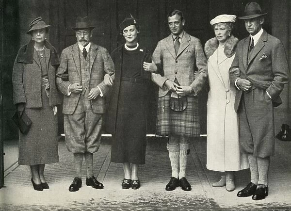 King George V, Queen Mary, Prince George, Princess Marina... at Balmoral in 1934, (1951)
