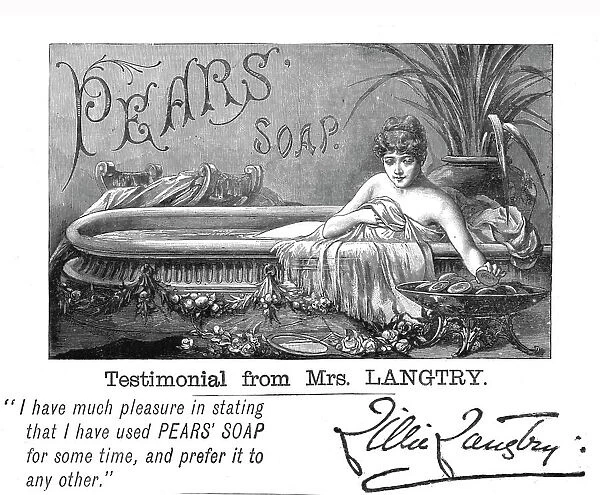 Pears Soap; Promoted by Lilli Langtry, 1890. Creator: Unknown