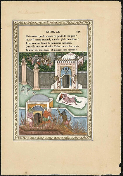 Songe d un habitant du Mogol (The Moguls Dream), 1837-1839. Creator: Imam Bakhsh Lahori