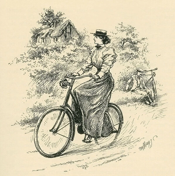 A 19th Century Female Cyclist. From The Strand Magazine Published 1897