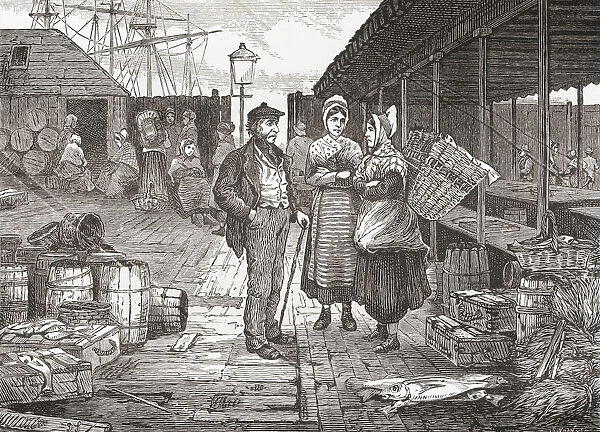 A Fishmarket In Aberdeen, Scotland In The Late 19Th Century. From Our Own Country Published 1898
