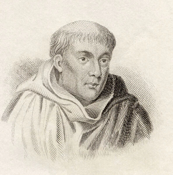 Matthew Paris, C. 1200 To 1259. Benedictine Monk, English Chronicler, Artist In Illuminated Manuscripts And Cartographer. From Crabbes Historical Dictionary Published 1825