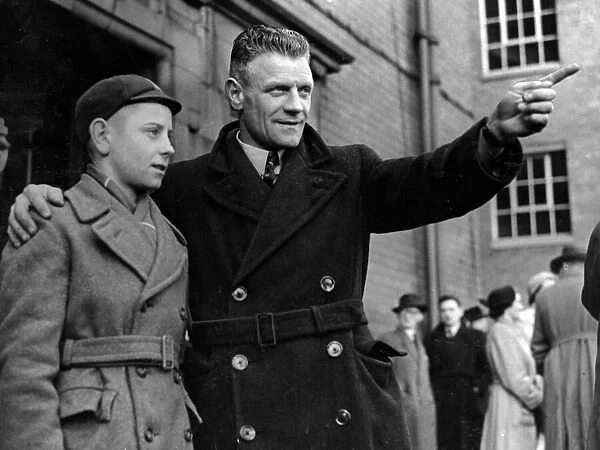 Jock Shaw and his son David at Hampden Park. 30th April 1953
