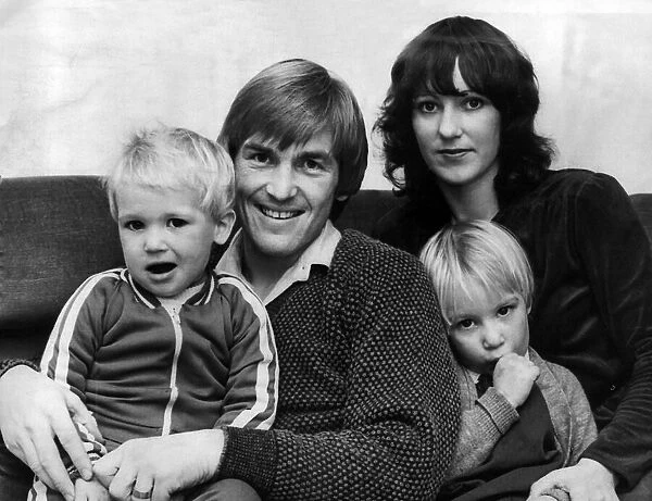 Liverpool footballer Kenny Dalglish at home with wife Marina and children Kelly