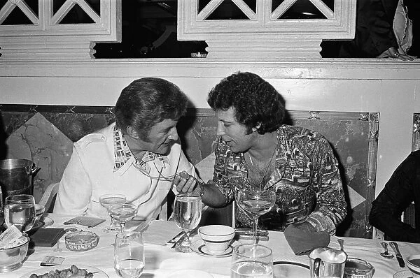 Tom Jones birthday party in Las Vegas. Tom talks with Liberace 17  /  6  /  74