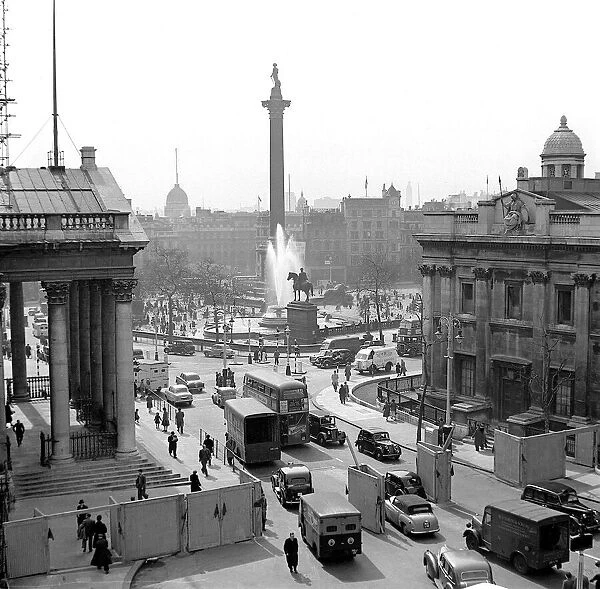 Trafalgar Square London, July 1953 Busy summer scenes in the capital