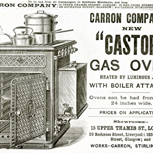 Advert for Carron Company gas oven 1889