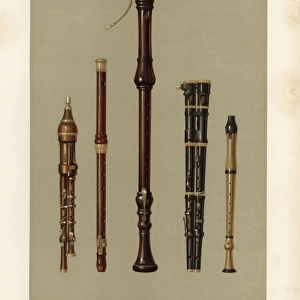 Two double flageolets, a German flute, and two flutes douces
