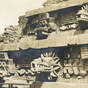 Historical Prints & Posters: Aztec temples and carvings