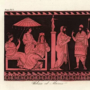 Odysseus entertained by Alcinous ruler of the Phaiacians
