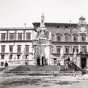 Palazzo Reale, Carlo III statue, Palermo, Italy, c. 1870 s