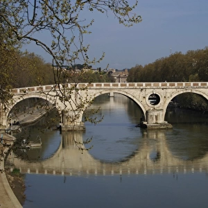 Rome. Sisto Bridge on the river Tiber