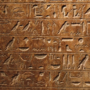 Stele with a hymn to Amun. Detail of hieroglyphic writing. E