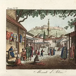 View of the market or bazaar in Athens, 18th century