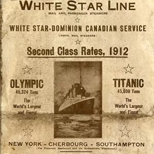 White Star Line, Olympic and Titanic, brochure cover