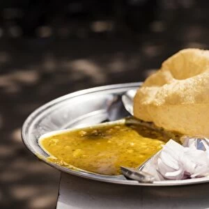 Chole Bhature Dish, Sector 7, Chandigarh, Punjab and Haryana Provinces, India, Asia