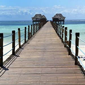 Hotel jetty, Bwejuu Beach, Zanzibar, Tanzania, Indian Ocean, East Africa, Africa